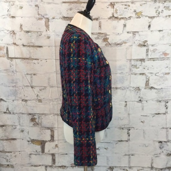 Pamela B plaid vintage blazer with gold buttons - Picture 5 of 9